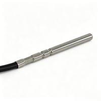 Sonde de résistance en platine simple PT100 à 3 fils, classe 1, câble PVC noir 4x50mm, sonde en acier inoxydable, câble flexible RTD