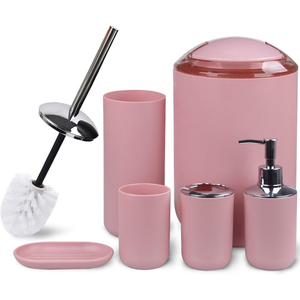 LOWO - Juego de Accesorios de Baño al por Mayor de 1 a 6 Piezas, con Logotipo Personalizado, Incluye <span class=keywords><strong>Cubo</strong></span> de <span class=keywords><strong>Basura</strong></span>, Escobilla para Inodoro, Dispensador de Jabón, Vaso y Jabonera - Product Image 5