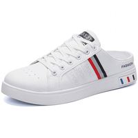 Chaussures pour hommes, taille extra large, chaussures décontractées pour hommes, chaussures de skate, en cuir synthétique, plates, blanches