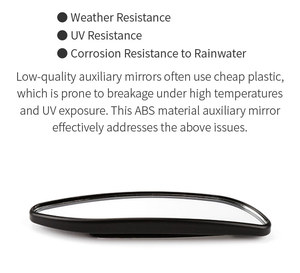 Espejo Auxiliar Exterior para Automóvil Carmate de Lujo, Material de Vidrio de Alta Calidad, Color Negro, Ángulo Ajustable, Accesorios para Espejos de Automóvil - Product Image 3