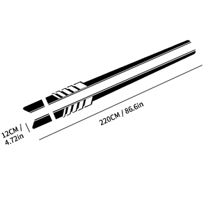 รถเอวกระโปรงด้านข้างสติกเกอร์ตกแต่งไวนิลแข่งยาวลายรูปลอกประตูสําหรับรถยนต์อุปกรณ์เสริมรถยนต์ - Product Image 3