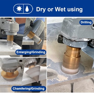 11 cái chân không brazed khoan lõi Bit + chamfer + ngón tay phay bit Hex/SDS Adapter kim cương lỗ Saw Cutter kit kim cương khoan Bit Set - Product Image 5