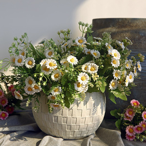 Bouquet de marguerites en soie artificielle, décoration réaliste pour l'intérieur, fleurs pour arche de mariage, accessoires de photographie - Product Image 1
