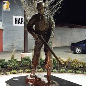 Açık yaşam boyutu bahçe parkı dekor bronz askeri heykeli heykel satılık - Product Image 4