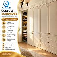 Système de rangement encastré sur mesure pour armoire de chambre, idéal pour les projets résidentiels, hôtels, villas et distributeurs de meubles