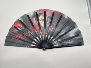 Abanico de <span class=keywords><strong>Mano</strong></span> Personalizado de Alta Calidad BSBH con Logotipo, 13 Pulgadas (33 cm), Abanico Grande para Fiestas, Impresión en Tela, Abanico de Bambú para Eventos - Product Image 3