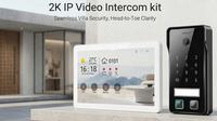 Videoportero Inteligente Hiwink 2K, Control por Aplicación Tuya, IP65 Resistente al Agua, Reconocimiento de Palma y Huella Dactilar, Compatible con Múltiples Monitores Interiores