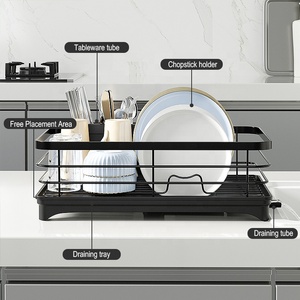 <span class=keywords><strong>ตู้</strong></span>เก็บ<span class=keywords><strong>จาน</strong></span>อเนกประสงค์พร้อมระบบระบายน้ำในตัว ชั้นวางจานแบบมินิมอลสำหรับวางชามและแก้ว - Product Image 2