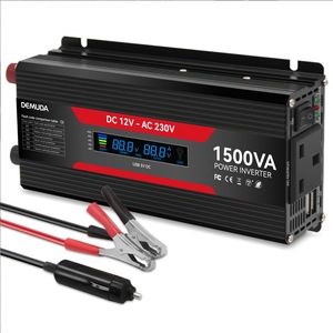 Convertisseur de courant Demuda 1500VA DC 12V vers AC 230V à onde modifiée pour voiture avec écran et ports USB - Product Image 1