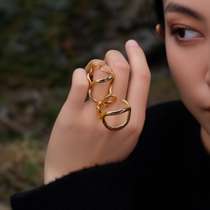 Fashion <b>Ring</b> 316L Stainless Steel PVD <b>Gold</b> Plating Sustainable Resistant Minimalist Design - Product Image 3
