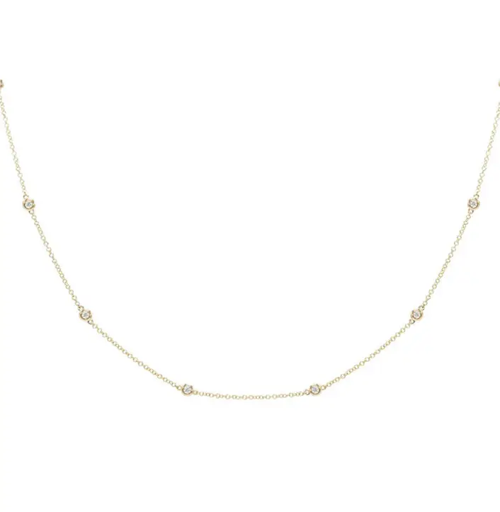 Hot Sale Minimalist 14K 18K Solid Gold Necklace Jewelry Diamond Choker Necklace