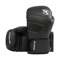 Gants de Muay Thai et de Kickboxing pour adultes, en PU noir, pour 8, 10, 12 oz, pour l'entraînement et le sparring, avec sangle de poignet réglable, fabrication OEM TOPN