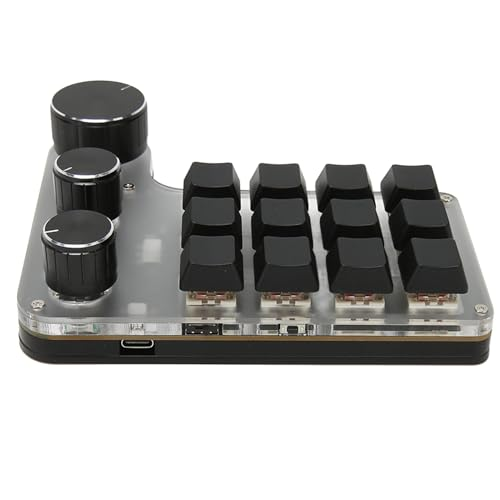 Mini Macro Mechanical Gaming Keyboard 12 Keys 3 Knobs One Handed USB PC Keypad Programmable Shortcut Custom Function Keyboard