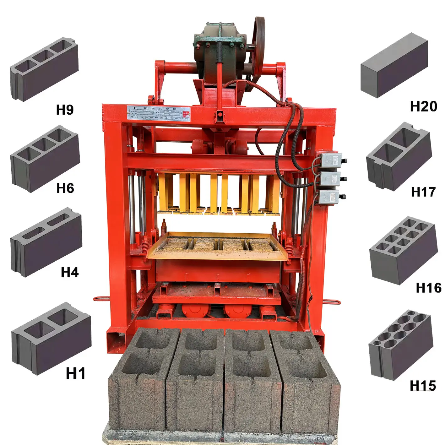 Kleine ineinandergreifende heilige Pflastung Zementblock Formmaschine halbautomatisches QT4 Modell Verkauf in Afrika
