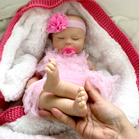 Poupée Reborn Fille de 18 pouces en Silicone Platine Plein Corps Étanche, Pliable, Effet Endormi, Bébé Nouveau-né, Toucher Doux, Faite à la Main, Vente en Gros