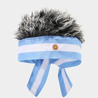 Bandeau de football américain personnalisé de haute qualité avec logo, perruque synthétique, perruque de cheveux avec drapeau canadien pour événements sportifs