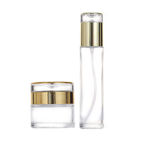 Contenedor de vidrio para el cuidado de la piel, botellas de loción de lujo, 30, 40, 50, 60, 80, 100, 120 ml, 20, 30, 50g, juegos de frascos de crema