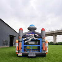 Château gonflable commercial SuperCastle en PVC, thème galaxie spatiale, combo château de saut et toboggan, installation facile, 4x4m, 100-250KG