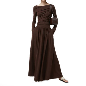 فساتين نسائية طويلة وأنيقة، ماكسي سادة، فضفاضة بأكمام طويلة لفصل الصيف، ملابس عالية الجودة قابلة للتخصيص - Product Image 3