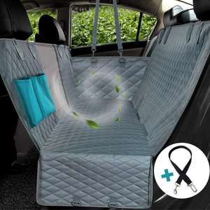 Cubierta de asiento de coche para mascotas duradera e impermeable, cubierta extraíble de Material de PVC Oxford, hamaca sólida para mascotas para asiento trasero para viajes, perros y gatos - Product Image 1