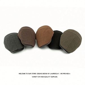 Nuevos Sombreros de Ala Corta de Color Sólido para Mujer, Estilo Artístico Vintage, Sombreros de Pintor, Sombreros Ivy con Parche para Hombre - Product Image 5