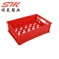 Panier de rangement pour verres à vin, en plastique épais, 24 compartiments, rouge, pour soda, bière, verres à boire, fabrication SHUNMEI