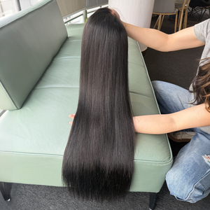 Perruques de cheveux humains 100% naturels noirs, haute qualité, lisses, 180% densité, cheveux bruts du Vietnam, closure HD 6*6, 1-24 pouces - Product Image 4