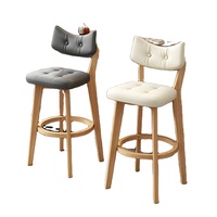 Tabourets de bar et de cuisine hauts, en cuir et en bois, style antique, rétro, rustique, nordique, moderne, pour mobilier de maison