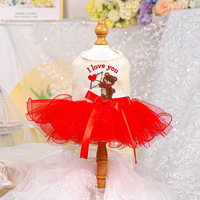 Robe de mariage printemps-été pour chien et chat, motif ours Cupidon, imprimé polyester, style décontracté
