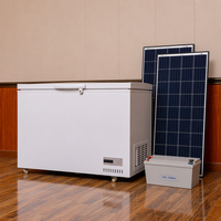 Congélateur profond 280L alimenté par énergie solaire 12V avec contrôle de température réglable pour usage domestique et automobile, fonctionne sur batterie