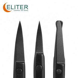 Eliter-Tijeras de acero inoxidable para uñas, color negro, para cortar cutículas - Product Image 2