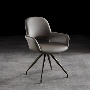Chaise <span class=keywords><strong>de</strong></span> <span class=keywords><strong>salle</strong></span> à manger pivotante moderne <span class=keywords><strong>de</strong></span> luxe à 360° en cuir PU avec pieds en métal noir, dossier confortable, pour la maison, le bureau ou la <span class=keywords><strong>salle</strong></span> <span class=keywords><strong>de</strong></span> conférence CJ-251E - Product Image 2