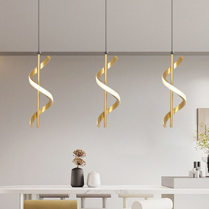 Spiral Pendant <b>Light</b> Led Modern Minimalist <b>Chandelier</b> For Kitchen Dining Room Single Head Touch Control E26 - Product Image 2