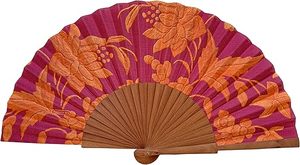 Ventilador de mano plegable de madera tallada de 23 cm, con decoración floral, color personalizado, regalo artesanal, promoción, superventas - Product Image 2