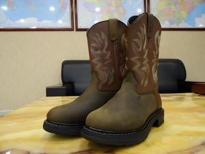 Bottes de sécurité en cuir véritable Gaomi Eyang, antidérapantes, résistantes à l'huile, à tube long, style cowboy, toutes <span class=keywords><strong>saisons</strong></span> - Product Image 2