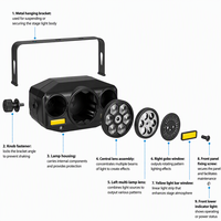 Projecteur de scène Bee Eye LED à tête mobile DMX512 avec laser couleur et stroboscope pour discothèque, bar, KTV