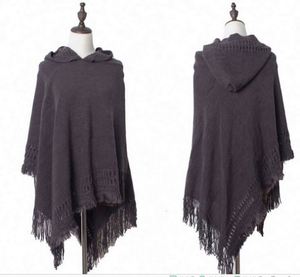 Poncho long en acrylique, cape de haute qualité, tricotée, imprimé numérique, multicolores, mode hiver pour femmes - Product Image 3