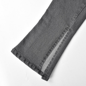 Özel tasarımcı bayanlar kadın kot tulum gri kadın giyim tek kollu cepler Denim tulum Flare pantolon sıska tulumlar - Product Image 4