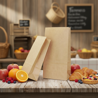 Sacs en papier kraft brun de qualité alimentaire, à fond carré, sans poignée, en gros, sur mesure, à bas prix