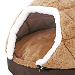 Peppy Buddies New Design Fresh Dual-use Triangle Semi-Closed Coral Fleece Breathable Sustainable All Seasons Pet House Cat <b>Bed</b> - Product Image 5