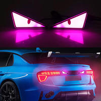 Mini projecteur lentille lumière voiture lumière décorative clignotant lumière clignotant feu arrière dynamique diable oeil voiture lumière décorative
