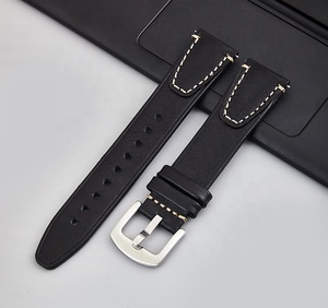 Correa de reloj de cuero genuino de piel de vaca con costura Retro profesional 18mm 20mm 22mm para reloj inteligente banda Universal rápida - Product Image 5