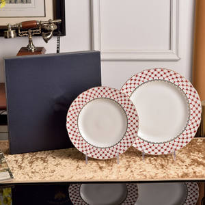 Vente en gros d'usine, service à thé de l'après-midi moderne et luxueux, tasse à café et soucoupe bleu et blanc à fleurs avec boîte cadeau - Product Image 2