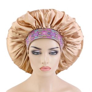 GTOP, venta al por mayor, personalizado, último patrón bohemio, banda ancha, gorros de diseñador ajustables, gorros de satén para mujer - Product Image 4