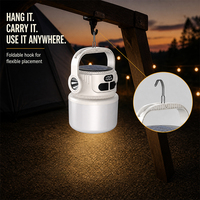 Lanterne solaire de camping OEM rechargeable, lampe de tente LED 2400mAh, batterie externe Type-C avec affichage numérique, lampe d'urgence extérieure