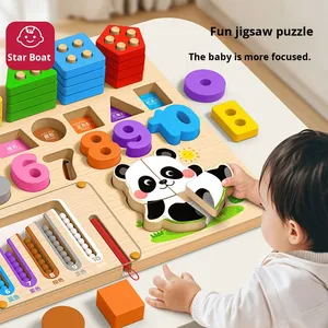 Giocattolo Classico Smart Board Educazione Precoce Puzzle in Legno Blocchi da Costruzione per Bambini 0-3 Anni <span class=keywords><strong>Giocattoli</strong></span> Educativi per Neonati di <span class=keywords><strong>1</strong></span> <span class=keywords><strong>Anno</strong></span> - Product Image 5