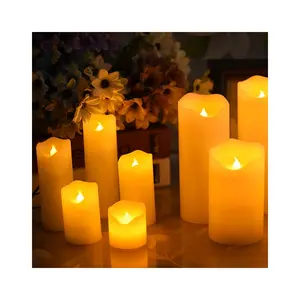 תפאורה של מסיבת חתונה מהבהבים נרות הצבעה ללא להבות מופעלים באמצעות סוללה נרות לד דקורטיביים