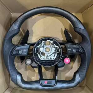 Volant en aluminium et cuir pour Audi TT R8 TTRS <span class=keywords><strong>TTS</strong></span> 4S <span class=keywords><strong>MK2</strong></span> A6 S6 RS6 A7 S7 RS7 A8 S8 D4 A3 S3 Modèle A23 - Product Image 3