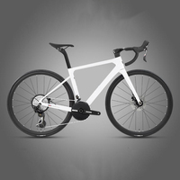 Vélo de route en fibre de carbone personnalisable à 13 vitesses, guidon intégré, jantes de 30 mm, frein à disque hydraulique, vélo de course, aventure