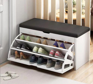 Simple Entryway Shoe <strong>Bench</strong> with <strong>Storage</strong>, Home Shoe Rack with Soft Padded Seat, Indoor <strong>Hallway</strong> Shoe Cabinet Can Sit - Product Image 3